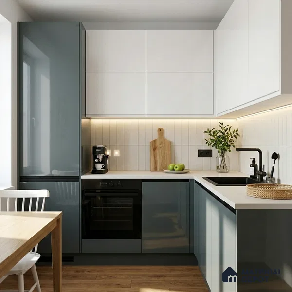 Slate Blue Solid Color Acrylic Laminate LM 24361 8 ft x 4 ft High Gloss Finish - 1.5 mm | Matching Edgeband code - EB 02136 | Suitable for Living Room, Kitchen, Office