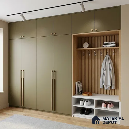 Brown Fabric Look LM 24396  8 ft x 4 ft Texture Finish Decorative Laminate - 1 mm | Suitable for TV Unit, Wardrobe, Kitchen Cabinets