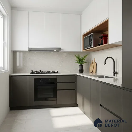 Grey Fabric Look LM 24397  8 ft x 4 ft Texture Finish Decorative Laminate - 1 mm | Suitable for TV Unit, Wardrobe, Kitchen Cabinets