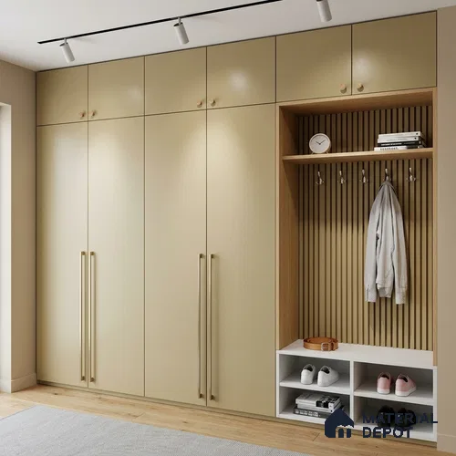 Brown Fabric Look LM 24398  8 ft x 4 ft Texture Finish Decorative Laminate - 1 mm | Suitable for TV Unit, Wardrobe, Kitchen Cabinets