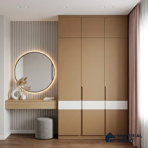Brown Fabric Look LM 24404  8 ft x 4 ft Texture Finish Decorative Laminate - 1 mm | Suitable for TV Unit, Wardrobe, Kitchen Cabinets