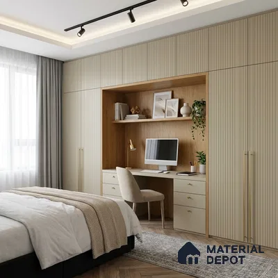 Wooden Look LM 24418 8 ft x 4 ft Texture Finish Decorative Laminate - 1 mm | Suitable for TV Unit, Wardrobe, Kitchen Cabinets