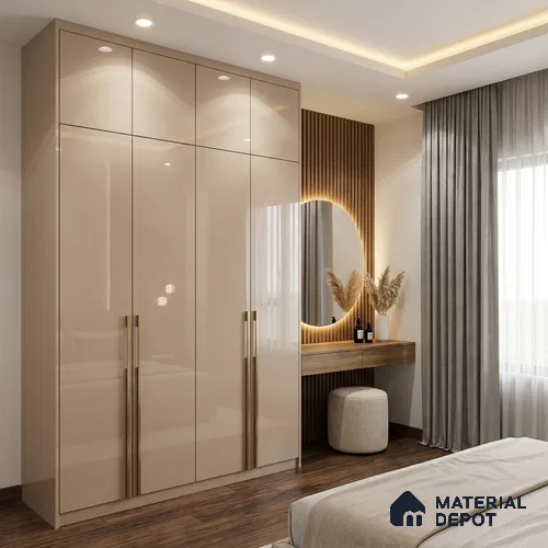 Blush Pink Solid Colors Look LM 24452  8 ft x 4 ft High Gloss Finish Decorative Laminate - 1 mm | Suitable for Living Room, Kitchen, Office