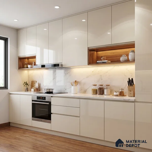 Solid White Solid Color Acrylic Laminate LM 24523 8 ft x 4 ft High Gloss Finish - 1.5 mm | Matching Edgeband code - EB 02068 | Suitable for Living Room, Kitchen, Office