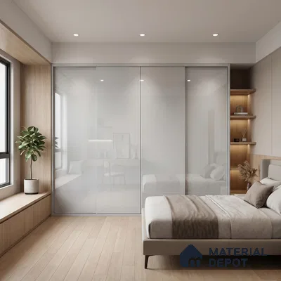 Solid White Solid Color Acrylic Laminate LM 24524 8 ft x 4 ft High Gloss Finish - 1.5 mm | Matching Edgeband code - EB 02106 | Suitable for Living Room, Kitchen, Office