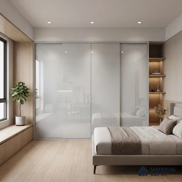 Solid White Solid Color Acrylic Laminate LM 24524 8 ft x 4 ft High Gloss Finish - 1.5 mm | Matching Edgeband code - EB 02106 | Suitable for Living Room, Kitchen, Office