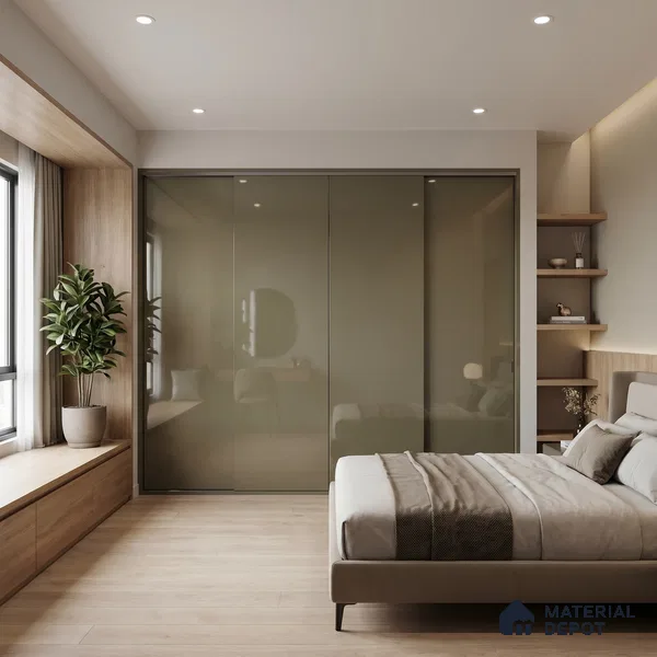 Musk Grey Solid Color Acrylic Laminate LM 24530 8 ft x 4 ft High Gloss Finish - 1.5 mm | Matching Edgeband code - EB 02092 | Suitable for Living Room, Kitchen, Office