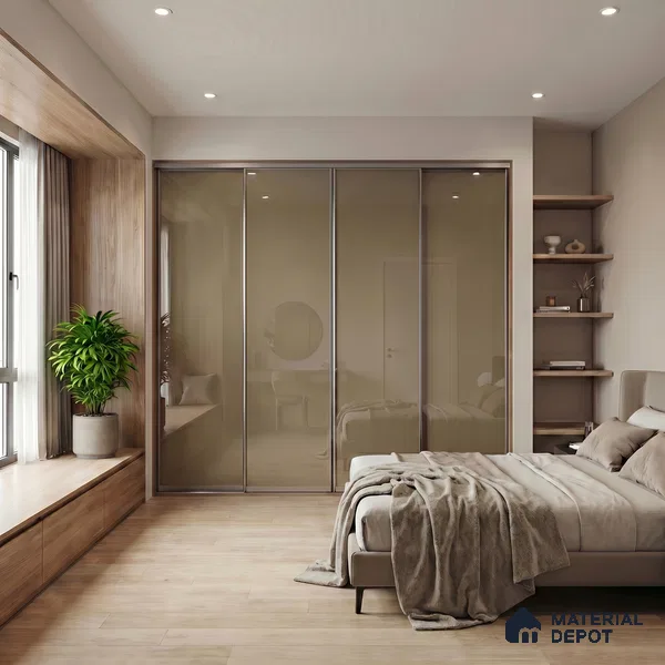 Warm Beige Solid Color Acrylic Laminate LM 24532 8 ft x 4 ft High Gloss Finish - 1.5 mm | Matching Edgeband code - EB 02082 | Suitable for Living Room, Kitchen, Office