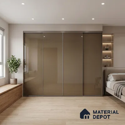 Taupe Brown Solid Color Acrylic Laminate LM 24534 8 ft x 4 ft High Gloss Finish - 1.5 mm | Matching Edgeband code - EB 02069 | Suitable for Living Room, Kitchen, Office
