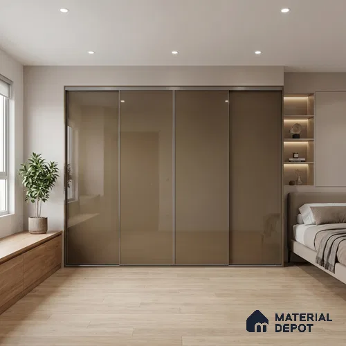 Taupe Brown Solid Color Acrylic Laminate LM 24534 8 ft x 4 ft High Gloss Finish - 1.5 mm | Matching Edgeband code - EB 02069 | Suitable for Living Room, Kitchen, Office