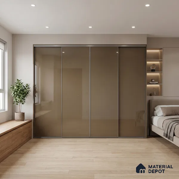 Taupe Brown Solid Color Acrylic Laminate LM 24534 8 ft x 4 ft High Gloss Finish - 1.5 mm | Matching Edgeband code - EB 02069 | Suitable for Living Room, Kitchen, Office