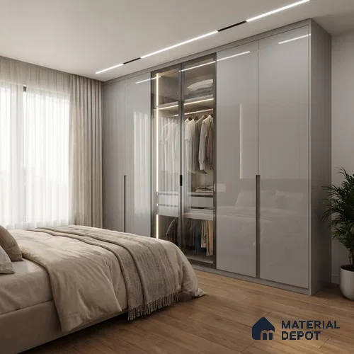 Pebble Grey Solid Color Acrylic Laminate LM 24537 8 ft x 4 ft High Gloss Finish - 1.5 mm | Matching Edgeband code - EB 02086 | Suitable for Living Room, Kitchen, Office