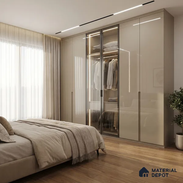 Pebble Grey Solid Color Acrylic Laminate LM 24538 8 ft x 4 ft High Gloss Finish - 1.5 mm | Matching Edgeband code - EB 02084 | Suitable for Living Room, Kitchen, Office