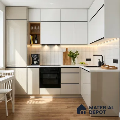 Pebble Grey Solid Color Acrylic Laminate LM 24538 8 ft x 4 ft High Gloss Finish - 1.5 mm | Matching Edgeband code - EB 02084 | Suitable for Living Room, Kitchen, Office