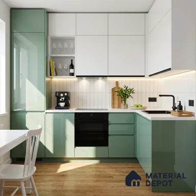 Muted Teal Blue Solid Color Acrylic Laminate LM 24539 8 ft x 4 ft High Gloss Finish - 1.5 mm | Matching Edgeband code - EB 02108 | Suitable for Living Room, Kitchen, Office