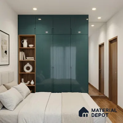 Slate Blue Solid Color Acrylic Laminate LM 24541 8 ft x 4 ft High Gloss Finish - 1.5 mm | Matching Edgeband code - EB 02072 | Suitable for Living Room, Kitchen, Office