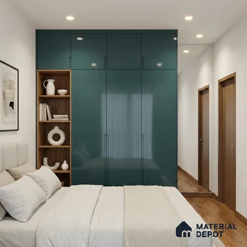 Slate Blue Solid Color Acrylic Laminate LM 24541 8 ft x 4 ft High Gloss Finish - 1.5 mm | Matching Edgeband code - EB 02072 | Suitable for Living Room, Kitchen, Office