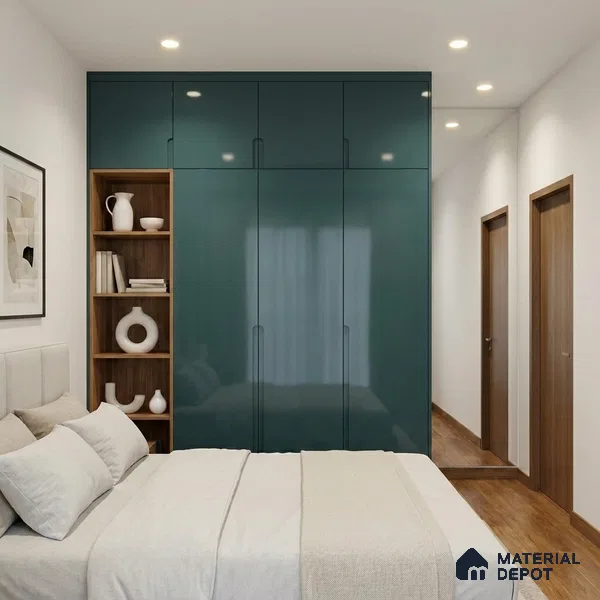 Slate Blue Solid Color Acrylic Laminate LM 24541 8 ft x 4 ft High Gloss Finish - 1.5 mm | Matching Edgeband code - EB 02072 | Suitable for Living Room, Kitchen, Office