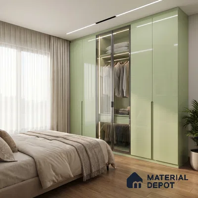 Seafoam Green Solid Color Acrylic Laminate LM 24545 8 ft x 4 ft High Gloss Finish - 1.5 mm | Matching Edgeband code - EB 02078 | Suitable for Living Room, Kitchen, Office