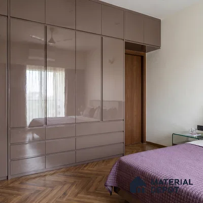 Taupe Brown Solid Color Acrylic Laminate LM 24547 8 ft x 4 ft High Gloss Finish - 1.5 mm | Matching Edgeband code - EB 02089 | Suitable for Living Room, Kitchen, Office