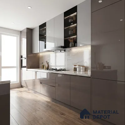 Muted Purple Solid Color Acrylic Laminate LM 24548 8 ft x 4 ft High Gloss Finish - 1.5 mm | Matching Edgeband code - EB 02090 | Suitable for Living Room, Kitchen, Office
