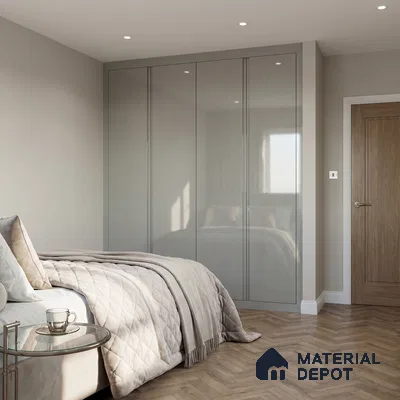 White  Acrylic Laminate LM 24551 8 ft x 4 ft High Gloss Finish - 1.5 mm | Matching Edgeband code - EB 02111 | Suitable for TV Unit, Wardrobe, Cabinets