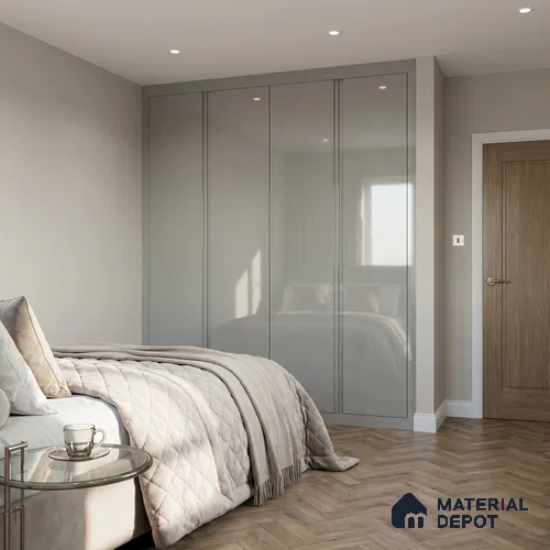 White Acrylic Laminate LM 24551 8 ft x 4 ft High Gloss Finish - 1.5 mm | Matching Edgeband code - EB 02111 | Suitable for TV Unit, Wardrobe, Cabinets