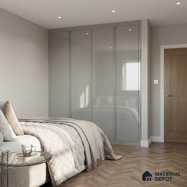 White Acrylic Laminate LM 24551 8 ft x 4 ft High Gloss Finish - 1.5 mm | Matching Edgeband code - EB 02111 | Suitable for TV Unit, Wardrobe, Cabinets