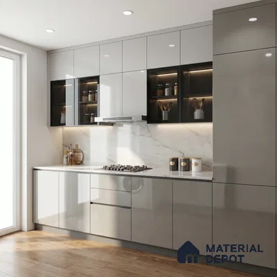 White  Acrylic Laminate LM 24551 8 ft x 4 ft High Gloss Finish - 1.5 mm | Matching Edgeband code - EB 02111 | Suitable for TV Unit, Wardrobe, Cabinets