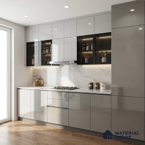 White Acrylic Laminate LM 24551 8 ft x 4 ft High Gloss Finish - 1.5 mm | Matching Edgeband code - EB 02111 | Suitable for TV Unit, Wardrobe, Cabinets