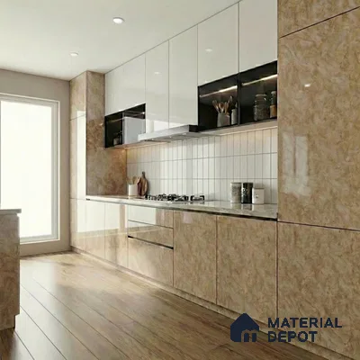 Beige Marble Acrylic Laminate LM 24553 8 ft x 4 ft High Gloss Finish - 1.5 mm | Suitable for TV Unit, Wardrobe, Cabinets