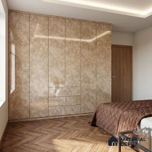 Beige Marble Acrylic Laminate LM 24553 8 ft x 4 ft High Gloss Finish - 1.5 mm | Suitable for TV Unit, Wardrobe, Cabinets