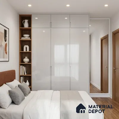 Pure White Solid Color Acrylic Laminate LM 24629 8 ft x 4 ft High Gloss Finish - 1.5 mm | Matching Edgeband code - EB 02112 | Suitable for Living Room, Kitchen, Office