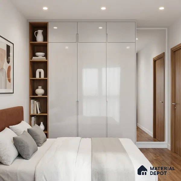 Pure White Solid Color Acrylic Laminate LM 24629 8 ft x 4 ft High Gloss Finish - 1.5 mm | Matching Edgeband code - EB 02112 | Suitable for Living Room, Kitchen, Office