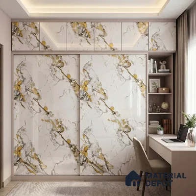 Cream Marble Acrylic Laminate LM 24632 8 ft x 4 ft High Gloss Finish - 1.5 mm | Suitable for TV Unit, Wardrobe, Cabinets