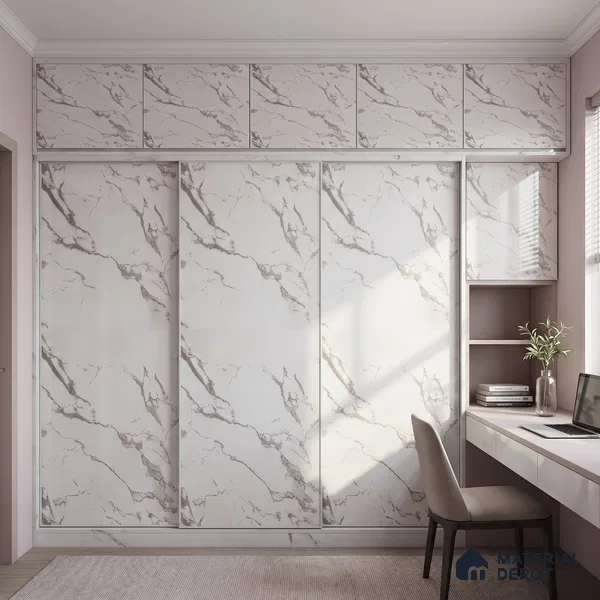 Cream Marble Acrylic Laminate LM 24633 8 ft x 4 ft High Gloss Finish - 1.5 mm | Suitable for TV Unit, Wardrobe, Cabinets