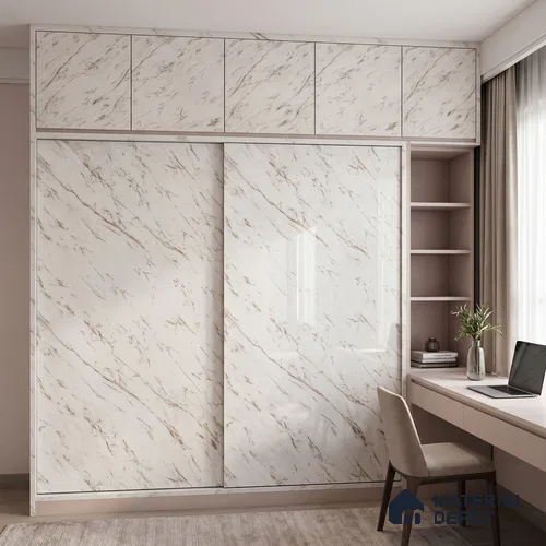 Cream Marble Acrylic Laminate LM 24634 8 ft x 4 ft High Gloss Finish - 1.5 mm | Suitable for TV Unit, Wardrobe, Cabinets
