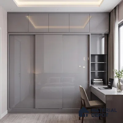 Muted Violet Solid Color Acrylic Laminate LM 24635 8 ft x 4 ft High Gloss Finish - 1.5 mm | Matching Edgeband code - EB 02096 | Suitable for Living Room, Kitchen, Office