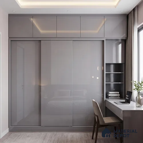 Muted Violet Solid Color Acrylic Laminate LM 24635 8 ft x 4 ft High Gloss Finish - 1.5 mm | Matching Edgeband code - EB 02096 | Suitable for Living Room, Kitchen, Office