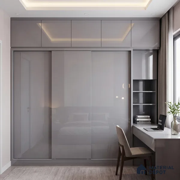 Muted Violet Solid Color Acrylic Laminate LM 24635 8 ft x 4 ft High Gloss Finish - 1.5 mm | Matching Edgeband code - EB 02096 | Suitable for Living Room, Kitchen, Office