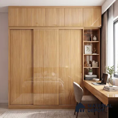 Wooden Look Acrylic Laminate LM 24640 8 ft x 4 ft High Gloss Finish - 1.5 mm | Suitable for TV Unit, Wardrobe, Cabinets