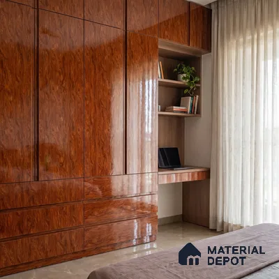 Wooden Look Acrylic Laminate LM 24641 8 ft x 4 ft High Gloss Finish - 1.5 mm | Suitable for TV Unit, Wardrobe, Cabinets