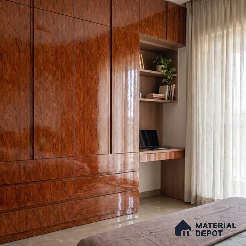 Wooden Look Acrylic Laminate LM 24641 8 ft x 4 ft High Gloss Finish - 1.5 mm | Suitable for TV Unit, Wardrobe, Cabinets