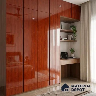 Wooden Look Acrylic Laminate LM 24642 8 ft x 4 ft High Gloss Finish - 1.5 mm | Suitable for TV Unit, Wardrobe, Cabinets