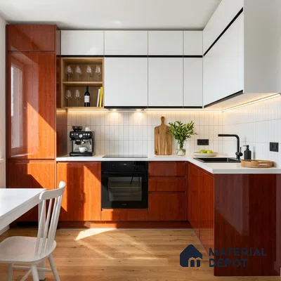 Wooden Look Acrylic Laminate LM 24642 8 ft x 4 ft High Gloss Finish - 1.5 mm | Suitable for TV Unit, Wardrobe, Cabinets