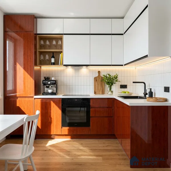 Wooden Look Acrylic Laminate LM 24642 8 ft x 4 ft High Gloss Finish - 1.5 mm | Suitable for TV Unit, Wardrobe, Cabinets
