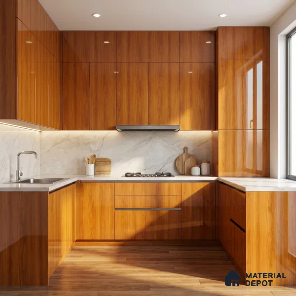 Wooden Look Acrylic Laminate LM 24643 8 ft x 4 ft High Gloss Finish - 1.5 mm | Suitable for TV Unit, Wardrobe, Cabinets