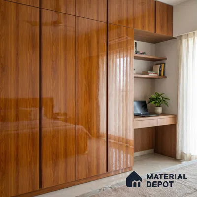 Wooden Look Acrylic Laminate LM 24643 8 ft x 4 ft High Gloss Finish - 1.5 mm | Suitable for TV Unit, Wardrobe, Cabinets