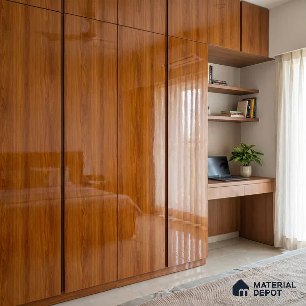 Wooden Look Acrylic Laminate LM 24643 8 ft x 4 ft High Gloss Finish - 1.5 mm | Suitable for TV Unit, Wardrobe, Cabinets