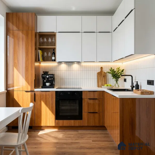 Wooden Look Acrylic Laminate LM 24643 8 ft x 4 ft High Gloss Finish - 1.5 mm | Suitable for TV Unit, Wardrobe, Cabinets